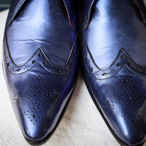 Jeffery-West Other - Jeffery-West 8-D US Blue Mens Oxford Dress Shoes